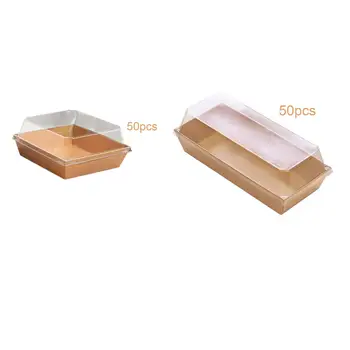  50 Adet Gıda şeffaf kapaklı kutular Tepsi Fırın Kapları yemek kabı Taşınabilir Tatlı Çörek Cupcakes Rulo Çilek