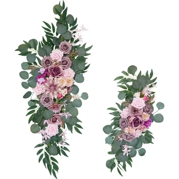  2 adet / takım yapay çiçekler Düğün hoş geldin yazısı Düğün Kemer Parti Resepsiyon T-sahne Arka Plan Köşe Çiçek Süslemeleri
