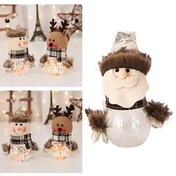  Noel Şeffaf şeker kavanozları 1 adet Sevimli Ve Narin Şeffaf Şeker Kutuları noel ev dekorasyonu