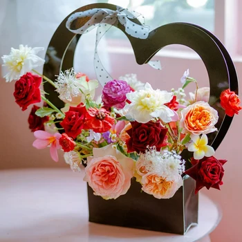  Aşk Sepeti Kalp Şeklinde sevgililer Günü Hediye Kutusu Hediye ambalaj kutusu Kağıt Tatlı Parti Düğün Dekorasyon Kutusu