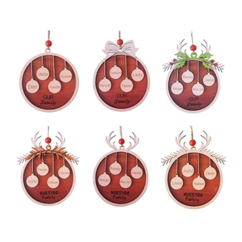  Soyadı Kazınmış Noel Süs Engravable Asılı Kurulu Ağacı Şenlikli Noel Kolye Dekorasyon Hediye
