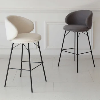 Kadife Tasarım Bar sandalyeleri İskandinav Yemek Yüksek Sayaç Modern Taht Bar sandalyeleri Vanity Ofis Tabourets De Bar Ev Ürünleri