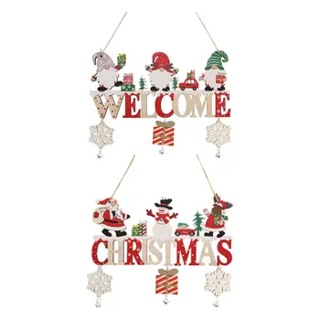  Ahşap Noel Asılı Kolye Asılı İşareti El Sanatları 2024 Yeni Yıl Hediyeleri Noel Süslemeleri Gnome Noel Baba