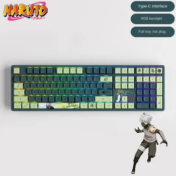  Anime Naruto Mekanik Klavyeler Hatake Kakashi USB Oyun Klavyeleri RGB Aydınlatma Bilgisayar Çevre Birimleri Oyun Odası Aksesuarları