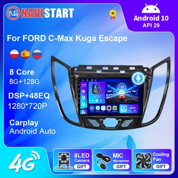  NAVİSTART Araba Radyo FORD C-max Kuga Escape 2010-2019 Autoradio GPS Ses Multimedya Video Oynatıcı Carplay 4G Navigasyon GPS