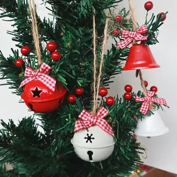  Noel Süslemeleri Beş Yıldız Kar Tanesi Çan Sicim Berry Aksesuarları Noel Çan Noel Ağacı Kolye