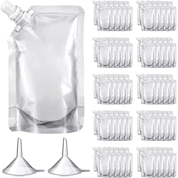  100 Adet Taşınabilir Şeffaf Plastik Emzik Kese plastik kılıf Sıvı içecek torbası Mühürlü Ambalaj Çantası