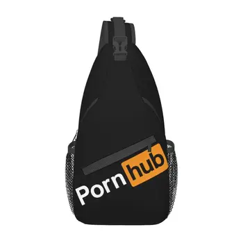  Özelleştirilmiş Pornhubs Logo tek kollu çanta Erkekler için Serin Omuz Crossbody Göğüs Sırt Çantası Seyahat Sırt Çantası