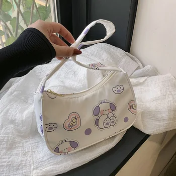  Japon Harajuku Küçük Naylon Çanta Kadın Kawaii Karikatür Baskı omuz çantaları Mini Baget Çanta Moda Çantalar ve Çanta Bolsos