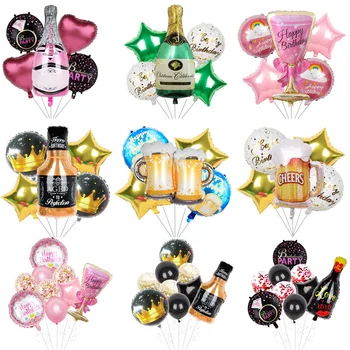  Disney Büyük Şampanya Viski Şişeleri Gözlük Doğum Günü Partileri Tek Kutlama dekorasyon balonları
