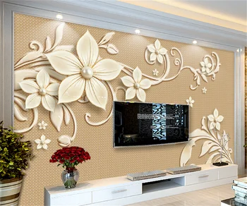 Herhangi bir boyut özelleştirmek duvar kağıdı duvar İskandinav lüks üç boyutlu takı çiçekler oturma odası otel çıkartmaları papel de parede 3d
