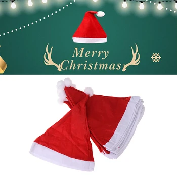  10 Adet 27 * 38cm Noel Şapka Santa Yenilik Şapka Çocuklar Noel Süslemeleri Yeni Yıl Navidad Kap Noel Baba Hediye Parti Malzemeleri