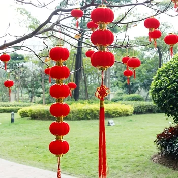  30 Adet Küçük Akın Kırmızı Fenerler Çin Bahar Festivali Yeni Yıl Hediye DIY Mini Şanslı Asma Fener