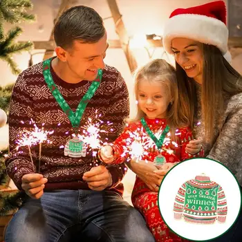  Mini Noel Kazak Noel Kazak Yarışması Madalya Şenlikli Boyun Aşınma Süsler Parti Kazanan Kupa Ödülü Noel
