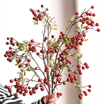  Yapay Bitkiler Saksı Bitkileri Noel Süslemeleri Sahte Çiçekler Meyveleri Merry Christmas Dıy El Sanatları Düğün Hediyeleri Dekorasyon